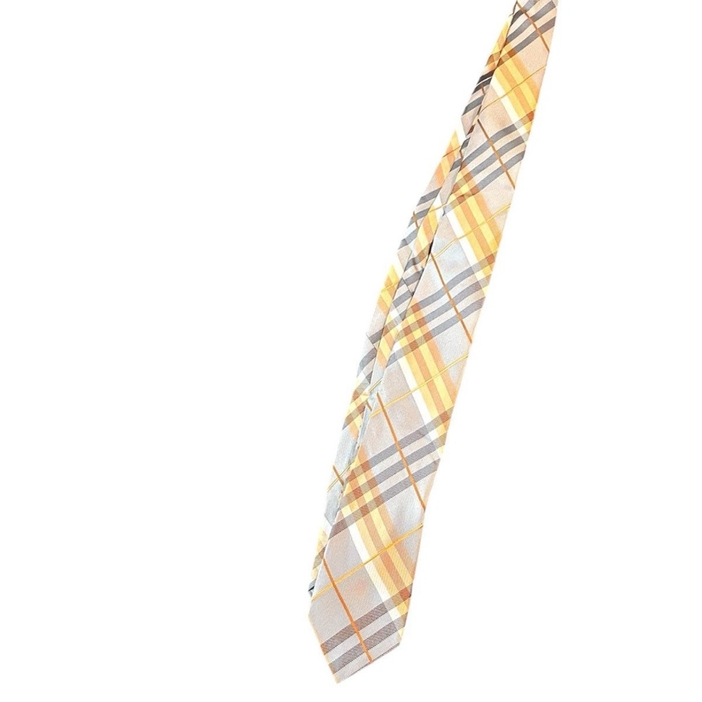 Stafford Yellow and Gray Plaid Silk Tie